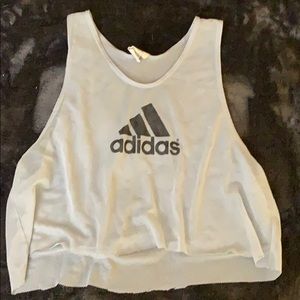 Blue Mesh Cropped Adidas Tank